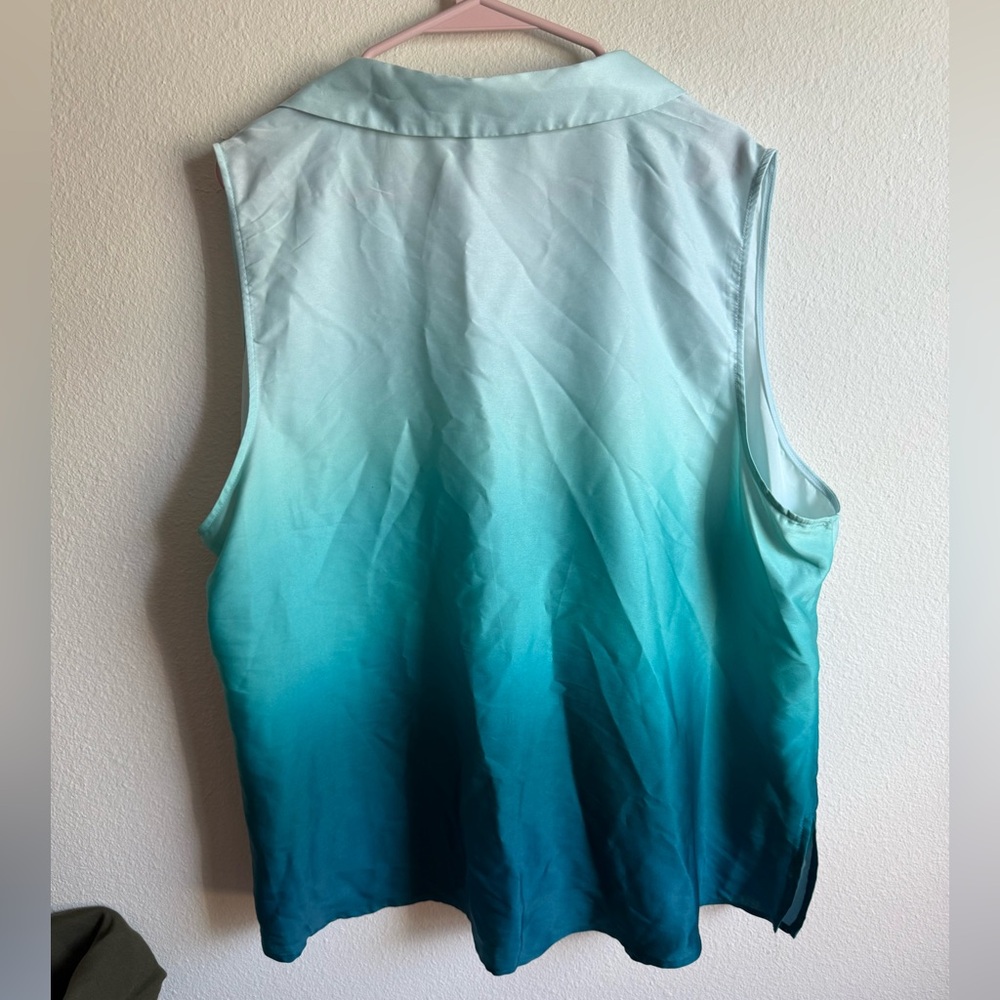 Liz Claiborne Blue Ombre Sleeveless Blouse - Picture 5 of 9